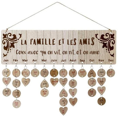 Customizable wooden birthday calendar ties for family and friends - FAMILOVE™ My American Store